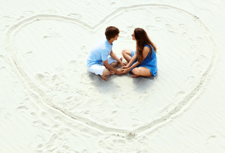 cute couple on the sand