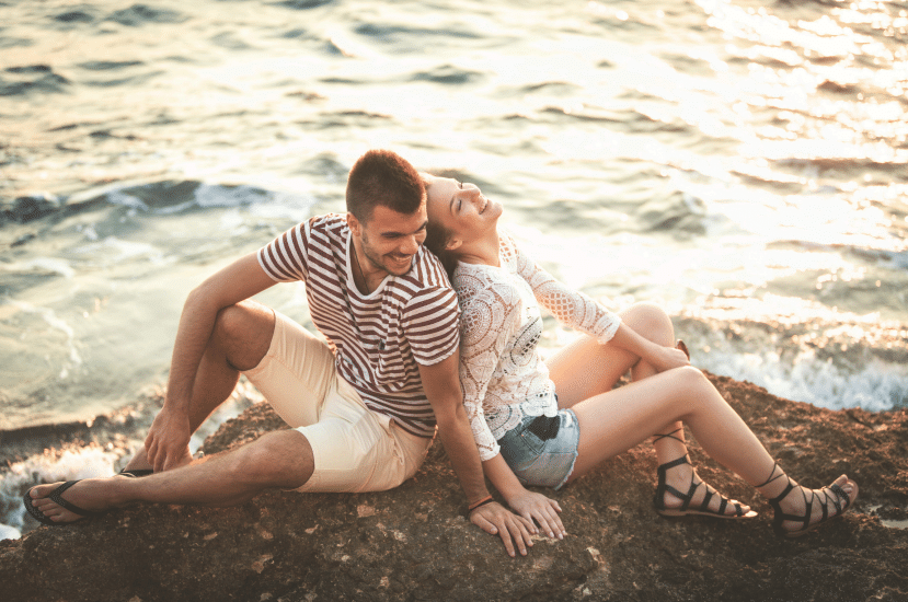 lovely couple at the beach